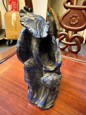 Lot 59 - A Chinese lapis lazuli carving