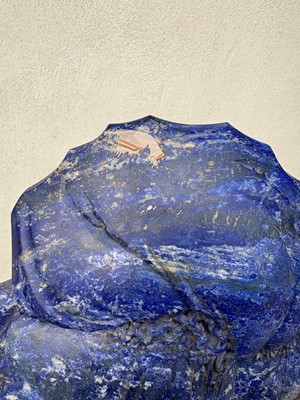 Lot 61 - A Chinese large lapis lazuli figural group