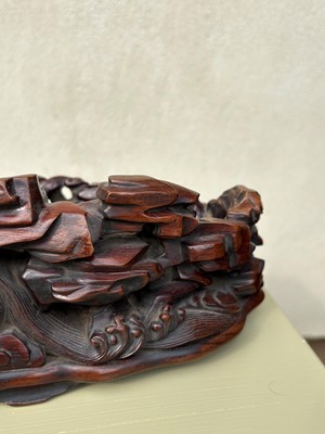 Lot 61 - A Chinese large lapis lazuli figural group