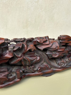 Lot 61 - A Chinese large lapis lazuli figural group