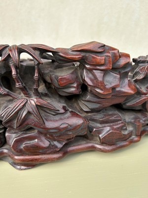 Lot 61 - A Chinese large lapis lazuli figural group