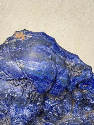 Lot 61 - A Chinese large lapis lazuli figural group