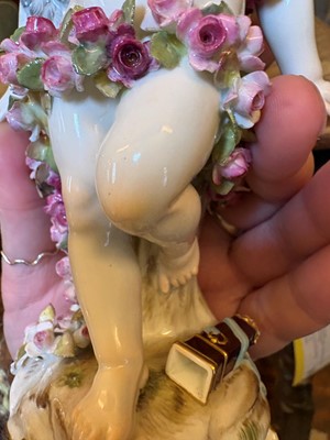 Lot 135 - A Meissen standing Cupid figure