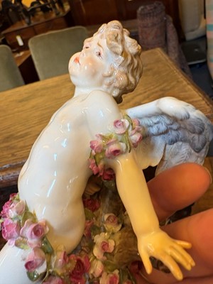 Lot 135 - A Meissen standing Cupid figure