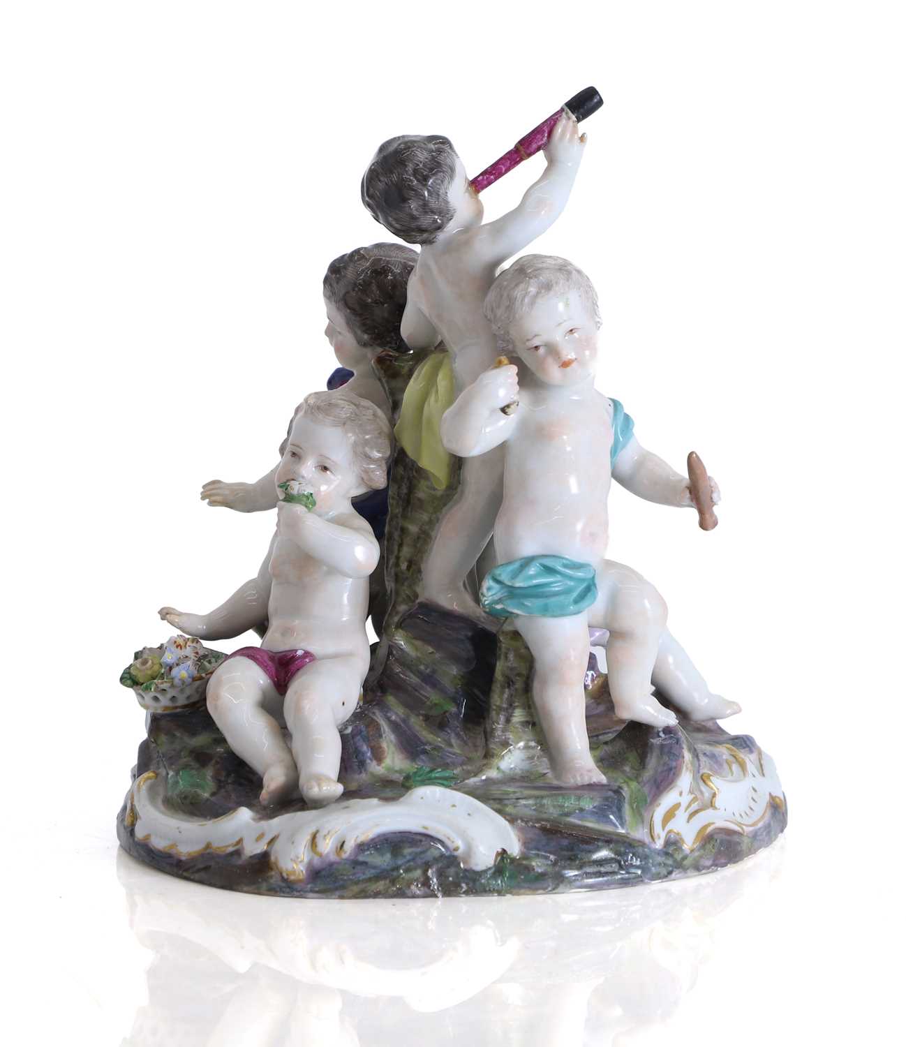 Lot 142 - A Meissen figural group of the senses