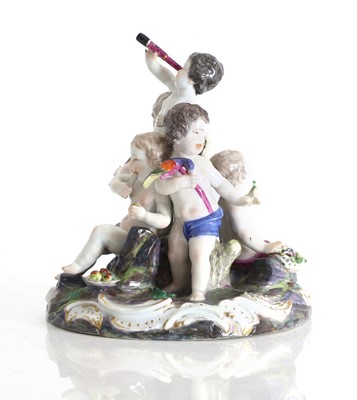 Lot 142 - A Meissen figural group of the senses