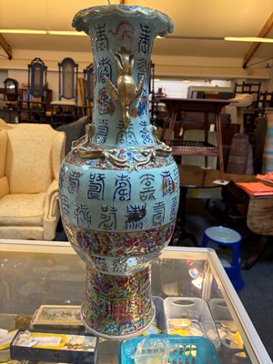 Lot 55 - A large famille rose baluster vase