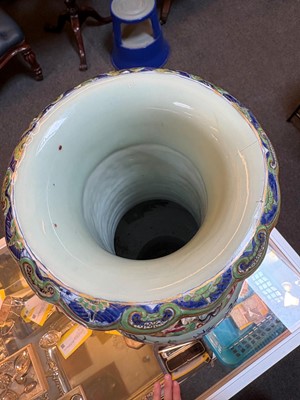 Lot 55 - A large famille rose baluster vase