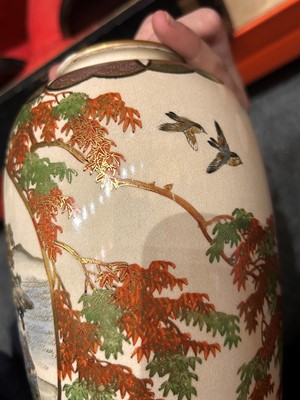 Lot 61 - A pair of Japanese satsuma vases
