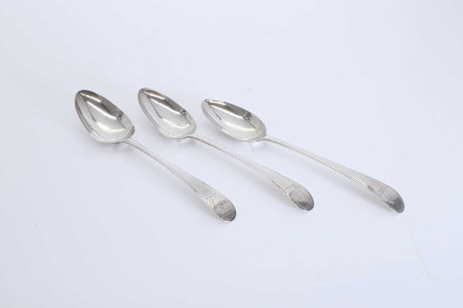 Lot 26 - A set of three silver spoons