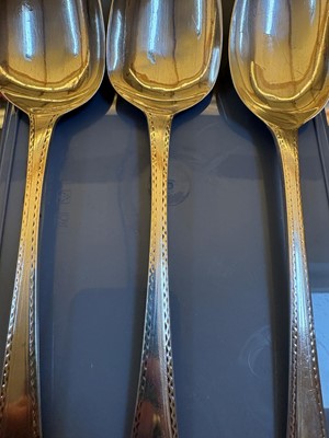 Lot 26 - A set of three silver spoons