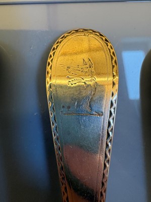 Lot 26 - A set of three silver spoons