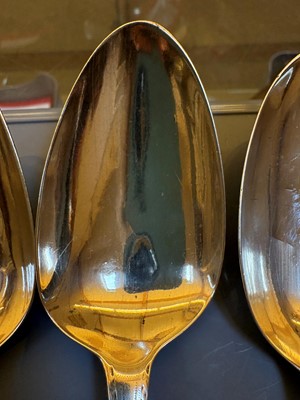 Lot 26 - A set of three silver spoons