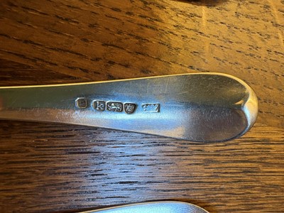 Lot 26 - A set of three silver spoons
