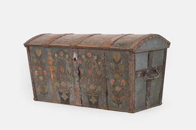 Lot 186 - A painted marriage chest