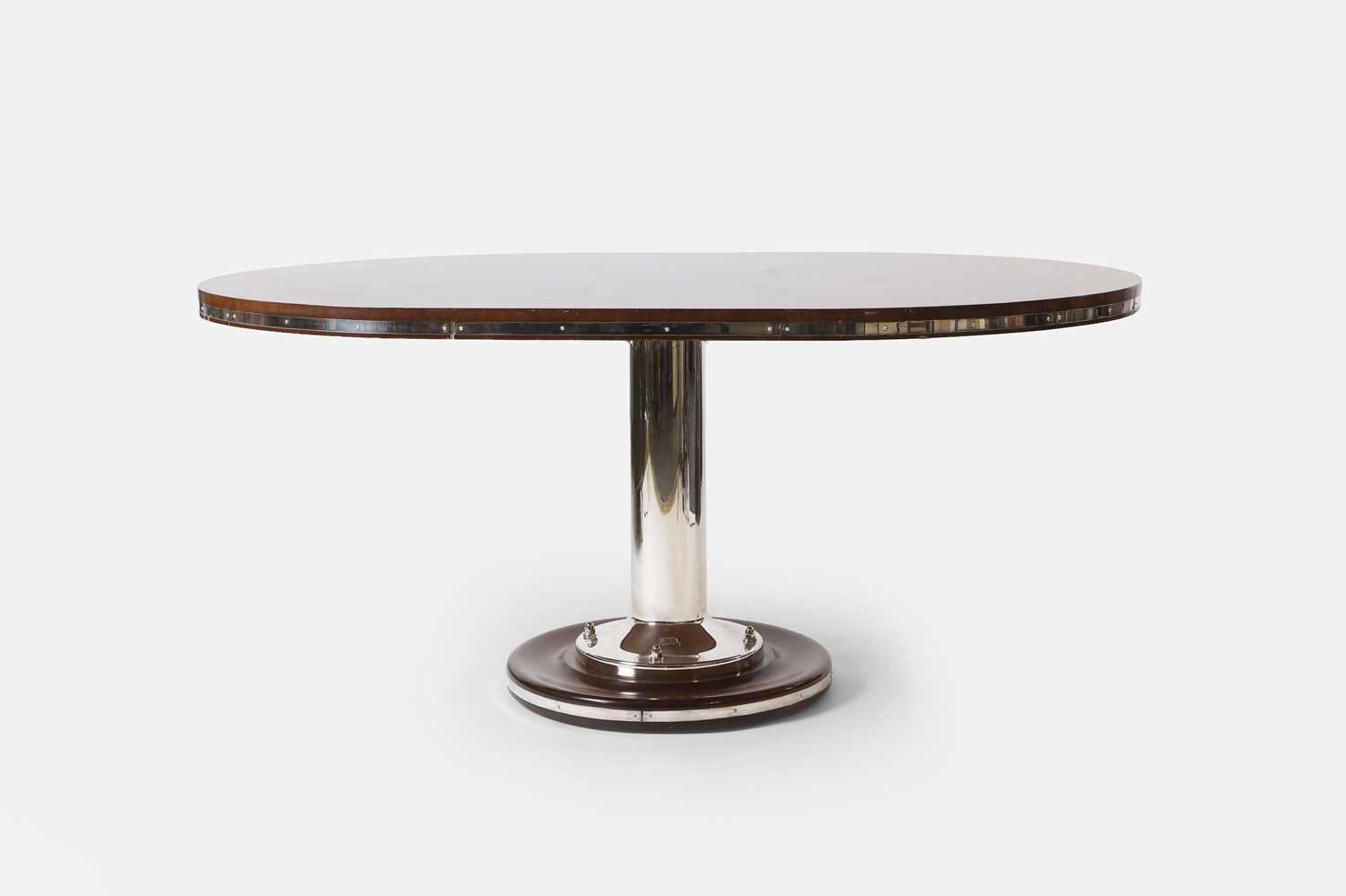 Lot 346 - A mahogany and nickel 'Oval Yacht Table' by Soane