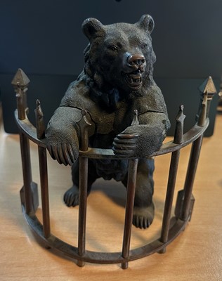 Lot 157 - A bronze inkstand