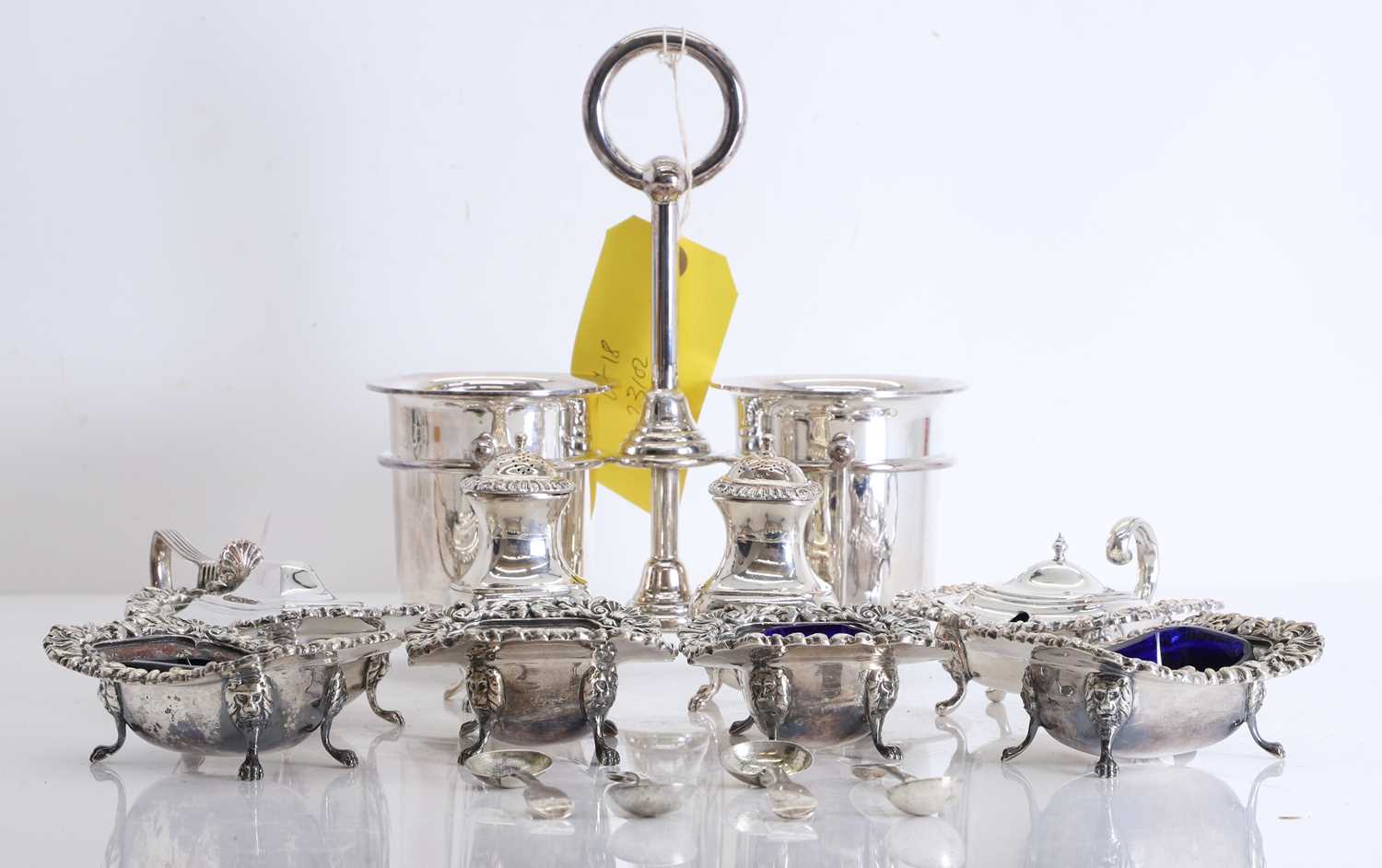 Lot 18 - A collection of silver plated cruet items