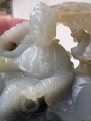 Lot 62 - A carved jade figural group