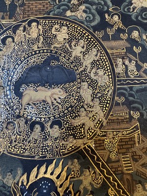 Lot 64 - Tibetan Wheel of Life thangka