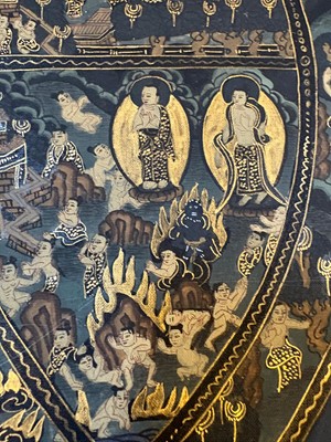 Lot 64 - Tibetan Wheel of Life thangka