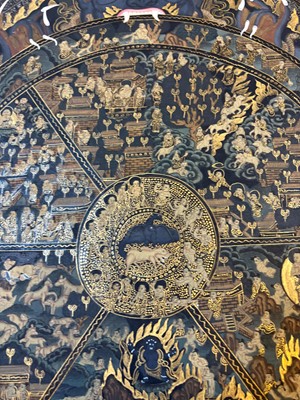 Lot 64 - Tibetan Wheel of Life thangka
