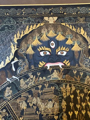 Lot 64 - Tibetan Wheel of Life thangka