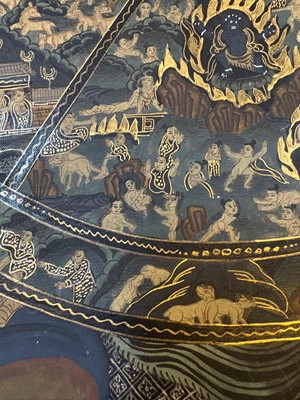 Lot 64 - Tibetan Wheel of Life thangka