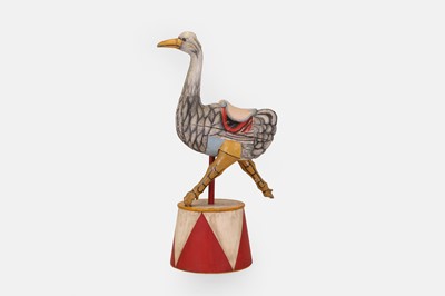 Lot 180 - A wooden fairground ostrich figure
