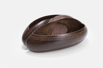 Lot 316 - A coco de mer nut basket