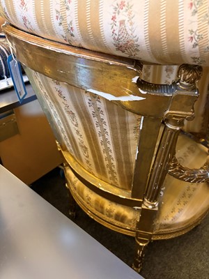 Lot 501 - A set of four Louis XVI style fauteuils