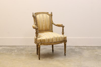 Lot 501 - A set of four Louis XVI style fauteuils