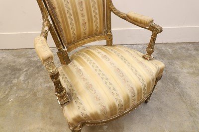 Lot 501 - A set of four Louis XVI style fauteuils