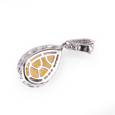 Lot 93 - A citrine and diamond pendant