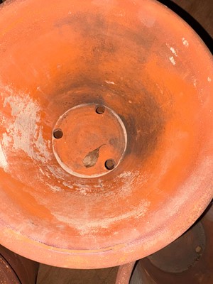Lot 560 - Sixteen various unglazed terracotta garden pots, and a large conservatory pot