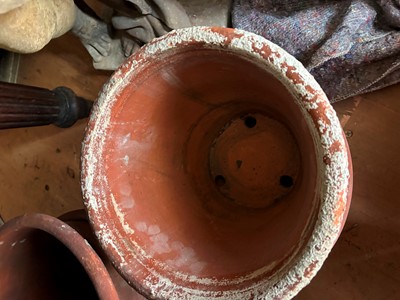 Lot 560 - Sixteen various unglazed terracotta garden pots, and a large conservatory pot