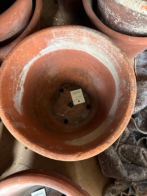 Lot 560 - Sixteen various unglazed terracotta garden pots, and a large conservatory pot