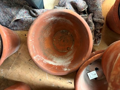 Lot 560 - Sixteen various unglazed terracotta garden pots, and a large conservatory pot