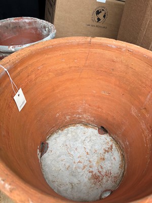 Lot 560 - Sixteen various unglazed terracotta garden pots, and a large conservatory pot