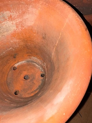 Lot 560 - Sixteen various unglazed terracotta garden pots, and a large conservatory pot
