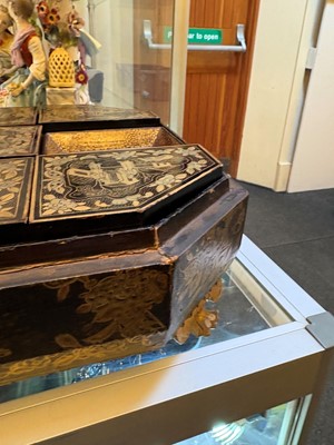 Lot 54 - A Chinese export lacquered games box
