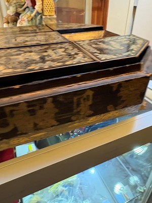 Lot 54 - A Chinese export lacquered games box