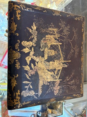 Lot 54 - A Chinese export lacquered games box