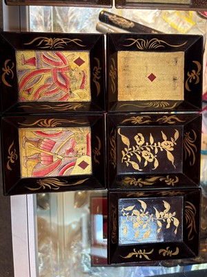 Lot 54 - A Chinese export lacquered games box