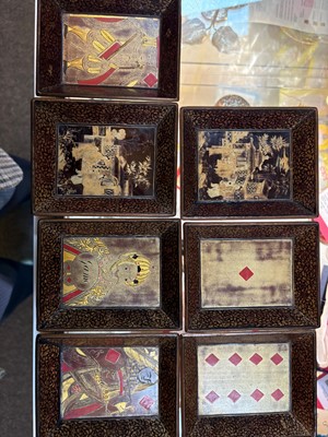 Lot 54 - A Chinese export lacquered games box