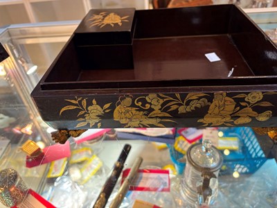 Lot 54 - A Chinese export lacquered games box