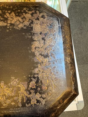 Lot 54 - A Chinese export lacquered games box