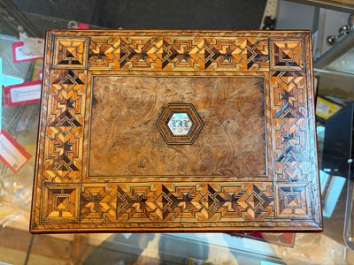 Lot 309 - A Victorian parquetry work box