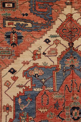 Lot 155 - A wool carpet of antique Persian Heriz design