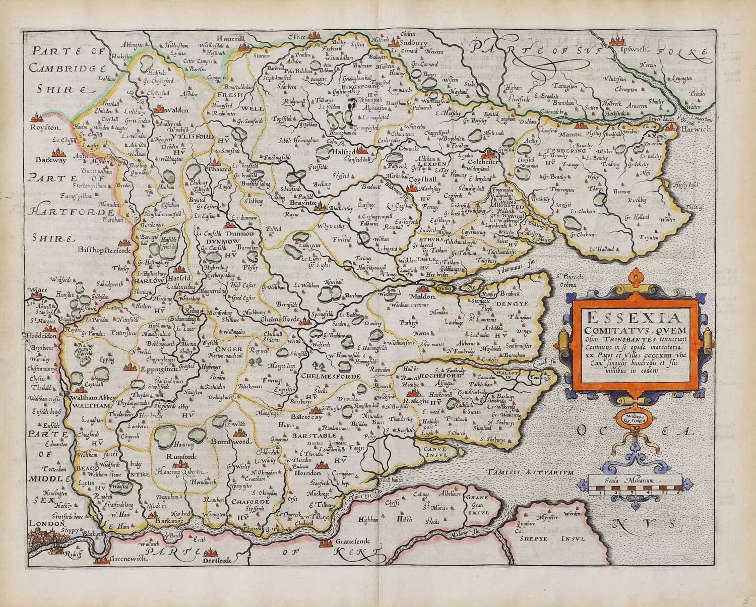 Lot 25 - Two Maps: Norden, J: Hertfordiae Comitatus a cattifuclanis olim inhabitatus. c.1625.